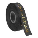 uxcell 個性 的なグログランリボン 幅25mm 長さ45m バレンタイン プリントリボン 結婚式 お気に入り 粗布サテンリボン グレー プレゼント 包装 花束 愛は永遠