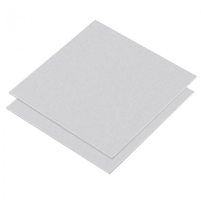 uxcell 1060アルミニウムシート 200 mm x 200 mm 長方形アルミニウムプレート 厚さ2 mm フラットメタルストック 保護フィルム付き 2個入り