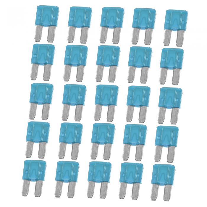 X AUTOHAUX 車用ミニブレードヒューズ 交換用ヒューズ マリン RV キャンピングカー ボート トラック オートバイ SUV用 15A ブルー 25個