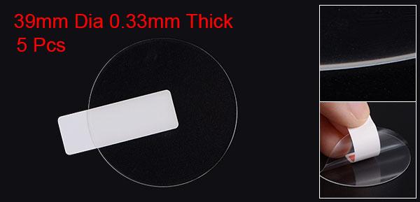 uxcell 時計ガラススクリーンプロテクター 39 mm HD強化ガラス 高AL アンチスクラッチ 9H硬度 2.5D解像度 防爆 スマートウォッチ画面保護フィルム 5個