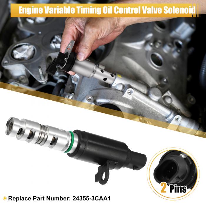 X AUTOHAUX オイルコントロール可変バルブタイミングVVTソレノイド 24355-3CAA1 Hyundaiに対応 Santa Fe 3.5Lに対応 2010-2012 3