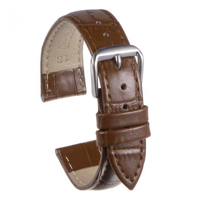 uxcell レザーベルト レザー時計バンド 18mm エンボスパターン 牛革 ベルト バネ 交換 男性用 女性用 ブラウン