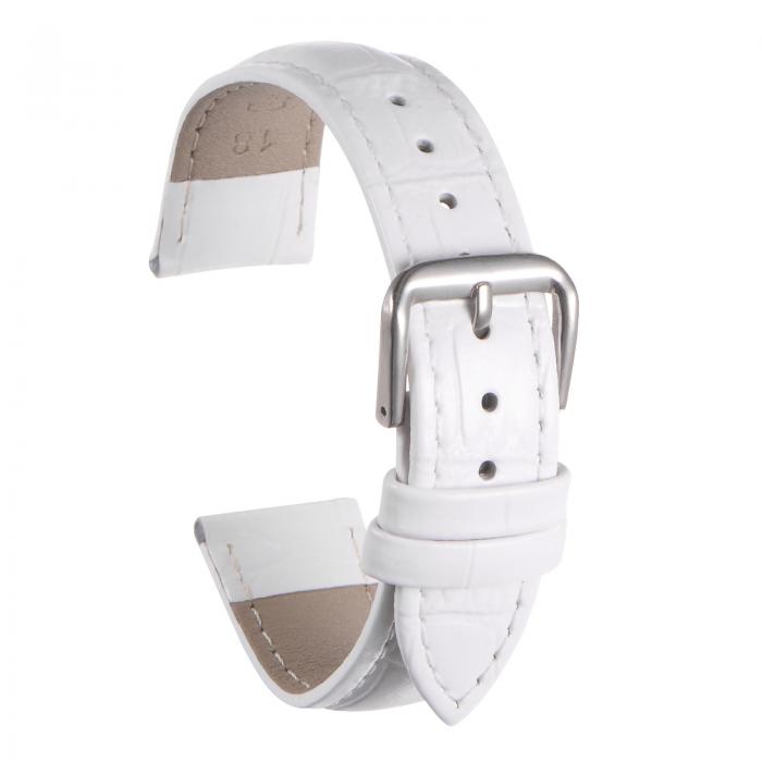 uxcell レザーベルト レザー時計バンド 20mm エンボスパターン 牛革 ベルト バネ 交換 男性用 女性用 ホワイト