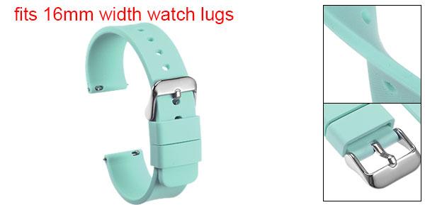 uxcell シリコン時計バンド 16mm幅 クイックリリース 柔らかい ゴム 交換用時計ストラップ ステンレスバックル付き 男性女性用 ブルー