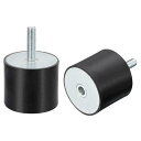 uxcell ラバー製マウント 振動減少器 M10オス/メス ガレージモーター エアコン 船用 D60mmxH50mm 2個入