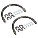 uxcell 半円ハンドバッグハンドルフレーム 132 mm 金属製財布ハンドル クラッチバッグのハンドル交換 レザーストラップ付き 財布作りDIY用 ダークグ...