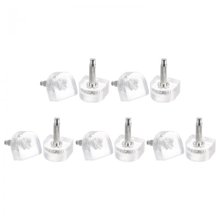 uxcell ハイヒールチップシューズの交換 TPU タップキャップ 女性ハイヒールシューズ用 3 mmピン 12x12 mm U字型 ヒールリペアキャップ 透明 5ペア