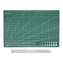 uxcell カッティングマット&メタル定規セット A3 450 mm x 300 mm ソーイングマット 30 CM 0.8 mm厚さ メトリック英国システム...