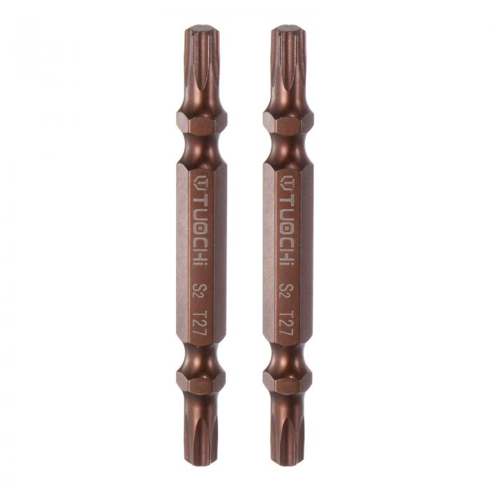 uxcell T27 磁気 両頭ドライバービット S2 鋼鉄の固体 トルクスドリルビット ハードウェアの付属ツール..