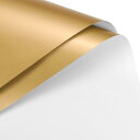 uxcell 両面カラー フラワー包装紙 フラワーラッピングペーパー ホワイト+ゴールド 58cm x 58cm 防水 フラワーショップ 花束用品 DIY工芸品...