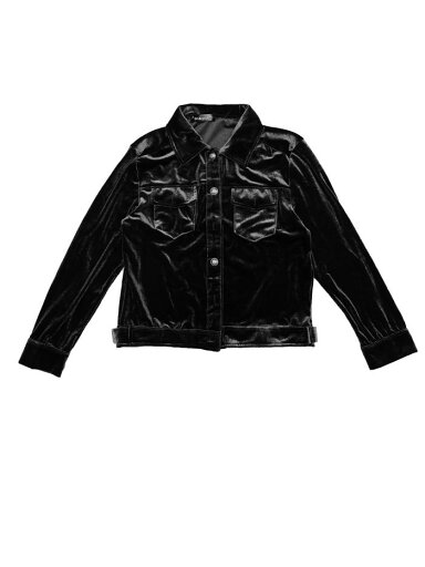 Allegra K レディース コーデュロイ ジャケット ボタンアップ 長袖 クロップジャケット ブラック S Allegra K レディース コーデュロイ ジャケット ボタンアップ 長袖 クロップジャケット ブラック S