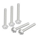 uxcell プラス六角頭フランジボルト M4x30 mm 304ステンレス鋼 六角プラスフランジヘッド 六角ボルト機械ネジ 10個(4)