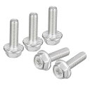 uxcell プラス六角頭フランジボルト M6x20 mm 304ステンレス鋼 六角プラスフランジヘッド 六角ボルト機械ネジ 10個(4)
