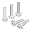 uxcell プラス六角頭フランジボルト M8x35 mm 304ステンレス鋼 六角プラスフランジヘッド 六角ボルト機械ネジ 10個(4)