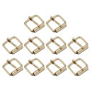 uxcell ローラーバックル 20x15 mm 3 mm厚さ 多目的 金属 調整可能なベルトピンバックル バッグストラップ ハンドDIY用 ゴールドトーン 1...