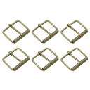 uxcell ローラーバックル 35x25 mm 3 mm厚さ 多目的 金属 調整可能なベルトピンバックル バッグストラップ ハンドDIY用 ブロンズトーン 6...