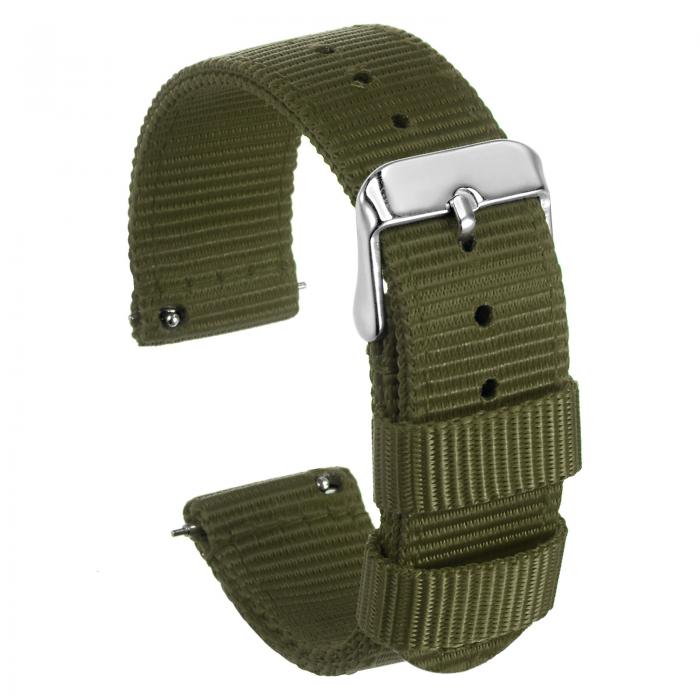 uxcell ナイロン時計バンド 18 mm幅 耐久性 ナイロンストラップ シルバーバックル付き ユニバーサル 交換用 キャンバスウォッチバンド イエロー 4