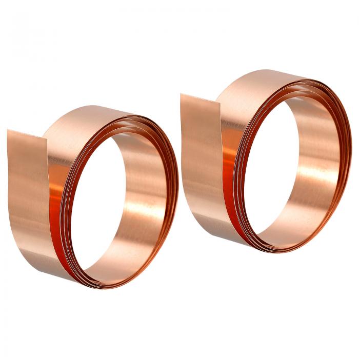 uxcell 銅箔ロールシート 0.1x15x1000 mm 純銅箔ロール 銅ストリップ クラフト 電気修理 接地用 2個