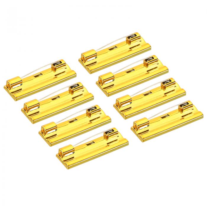 uxcell セーフティーバーピン ブローチクラスプ ピンバック IDバッジ 名札タグ DIYクラフト用 40mm ゴールドトーン 50本入り