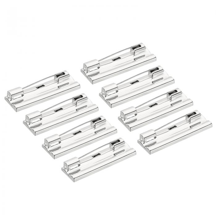 uxcell セーフティーバーピン ブローチクラスプ ピンバック IDバッジ 名札タグ DIYクラフト用 40mm シルバートーン 25本入り