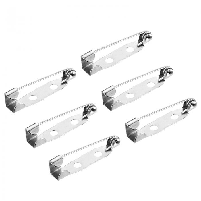 uxcell 安全バーピン 25 mm ブローチ クラスプピン バックス ID バッジ ネームカード タグ DIYクラフト用 シルバーホワイト 50個