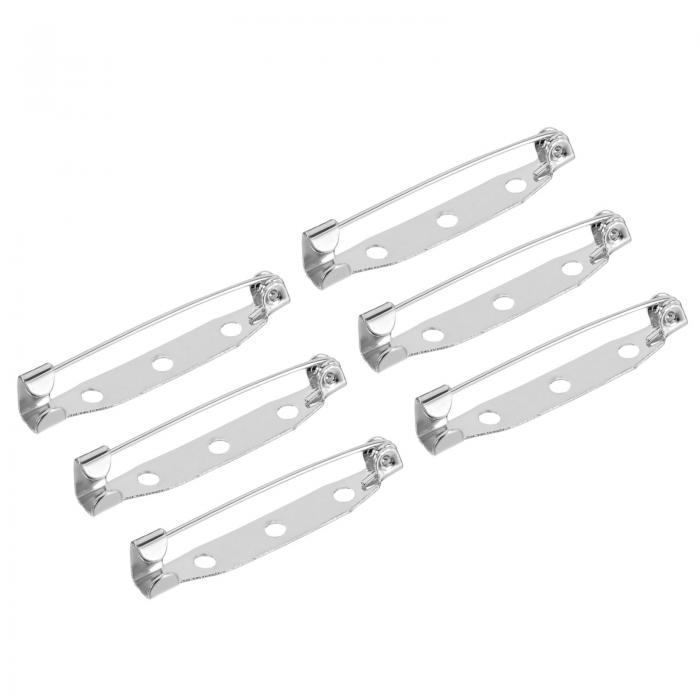 uxcell 安全バーピン 35 mm ブローチ クラスプピン バックス ID バッジ ネームカード タグ DIYクラフト用 シルバーホワイト 50個