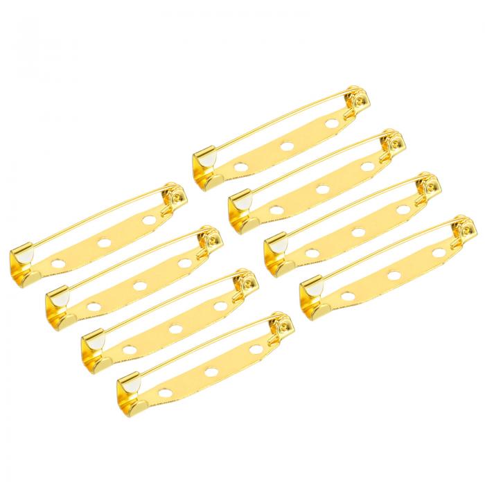 uxcell 安全バーピン 35 mm ブローチ クラスプピン バックス ID バッジ ネームカード タグ DIYクラフト用 ゴールドトーン 150個