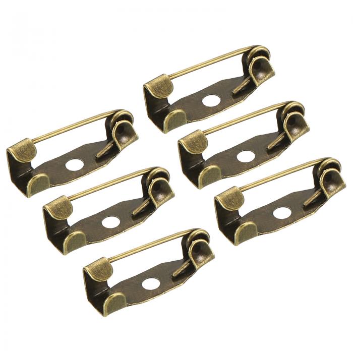 uxcell 安全バーピン 15 mm ブローチ クラスプピン バックス ID バッジ ネームカード タグ DIYクラフト用 ブロンズトーン 50個