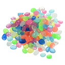 uxcell グローロックス 13-17 mm グローペブル ダークルミナスストーン装飾 DIY装飾 マルチカラー 庭 鉢植え 水槽用 300個