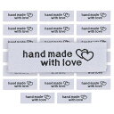 uxcell ハンドメイド刺繍ラベルタグ ラブソーイングラベル付き 衣料品縫製用 ホワイト 20個