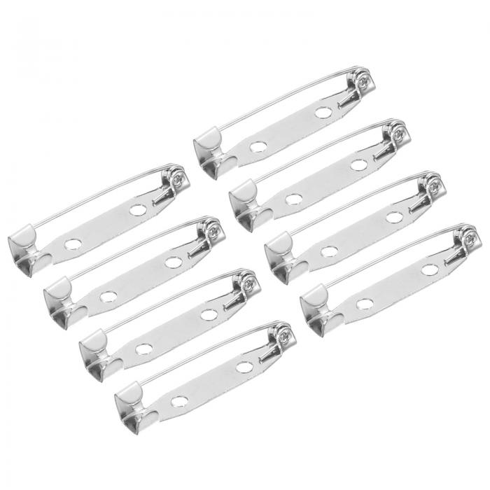 uxcell 安全バーピン 30 mm ブローチ クラスプピン バックス ID バッジ ネームカード タグ DIYクラフト用 シルバートーン 50個