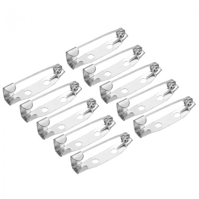 uxcell 安全バーピン 25 mm ブローチ クラスプピン バックス ID バッジ ネームカード タグ DIYクラフト用 シルバートーン 50個