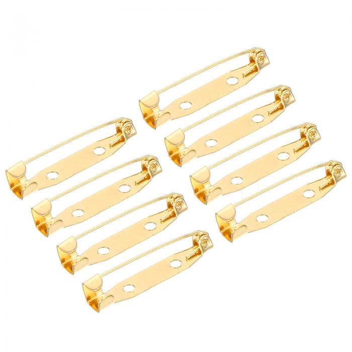 uxcell 安全バーピン 30 mm ブローチ クラスプピン バックス ID バッジ ネームカード タグ DIYクラフト用 ローズゴールド 50個