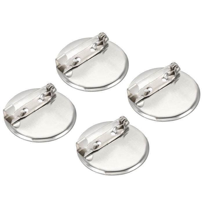 uxcell ブローチクラスプピンディスクベース 29 mm ブランクトレイ ID バッジ ネームカード タグ DIYクラフト用 シルバートーン 50個