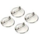 uxcell ブローチクラスプピンディスクベース 29 mm ブランクトレイ ID バッジ ネームカード タグ DIYクラフト用 シルバートーン 100個