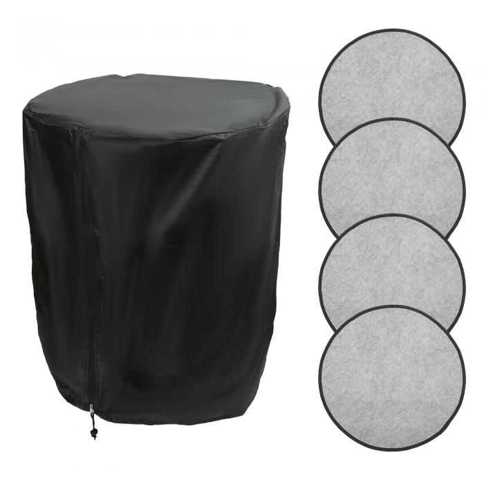 TUCKBOLD カータイヤカバー 85cm 幅 120cm 高さ 軽自動車用 防水 アウトドアタイヤ収納 タイヤカバー ブラック 4枚のフェルトパッド付き 1セット(2)