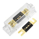 uxcell ANLヒューズホルダー カーオーディオ0 4 8 ゲージインライン 透明ヒューズブロック クリア ヒューズ2個付き 1セット 100A(2)