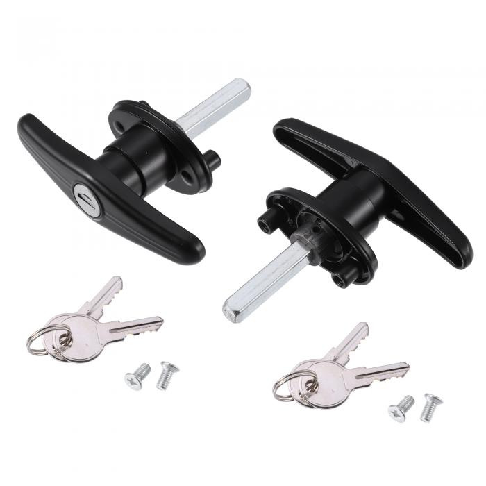 X AUTOHAUX トラックキャップロックTハンドル ピックアップトラックキャップキャンピングカーシェルTハンドルロック用 4つのキー付き 2セット