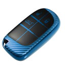 ACROPIX キーレスエントリー リモコンカバー キーフォブカバー カーボンファイバー柄 フィット TPU 3ボタン Dodgeに対応 Challenger ...