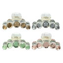 VOCOSTE ヘアアクセサリー グリッタークロークリップ プラスチック ジョーグリップ 女性の美しさ用 グリーン ピンク シャンパン グレー 4個
