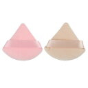 VOCOSTE ルースパウダーパフ 顔 柔らかい 三角パフ ブレンダー 美容化粧道具 ショートプラッシュ ベージュ ピンク 2個