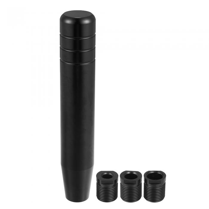 A ABSOPRO カーギアシフトノブ ユニバーサル 3つのネジアダプター付き 180mm レバーカバーヘッド アルミニウム合金 ブラック