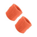 VOCOSTE リストスウェットバンド リストバンド 吸汗綿テリークロス ペア オレンジ 8x8 cm