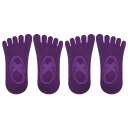 VOCOSTE ヨガソックス ファイブトゥソックス バレエソックス ノンスリップ グリップ付き 女性用 2ペア ダークパープル(4)