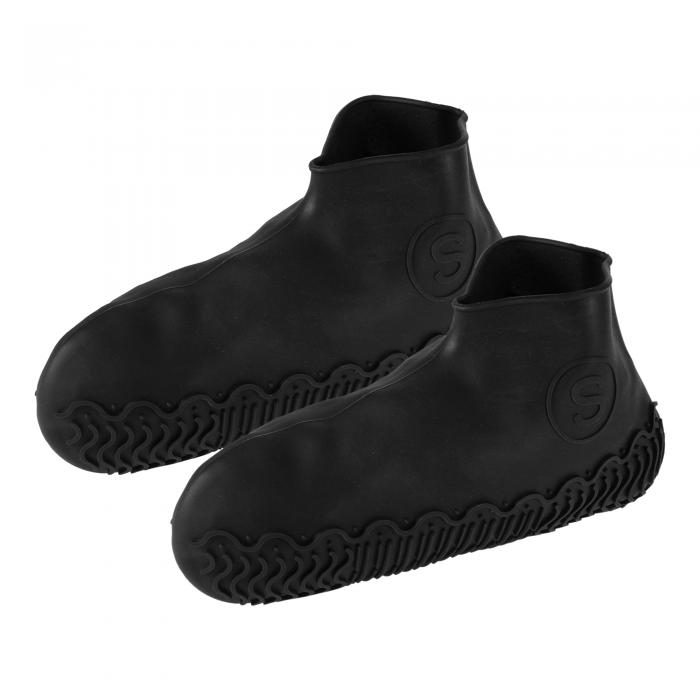 VOCOSTE シリコン靴カバー レインブーツ 再利用可能 レインシューズカバー 滑り止め ブラック サイズS 男女兼用 1ペア入り