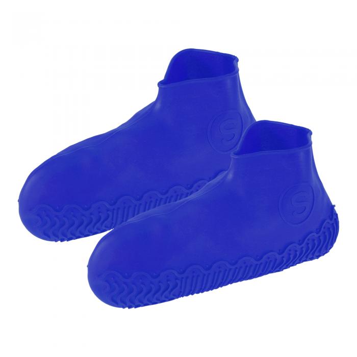VOCOSTE シリコン靴カバー レインブーツ 再利用可能 レインシューズカバー 滑り止め ダークブルー サイズS 男女兼用 1ペア入り