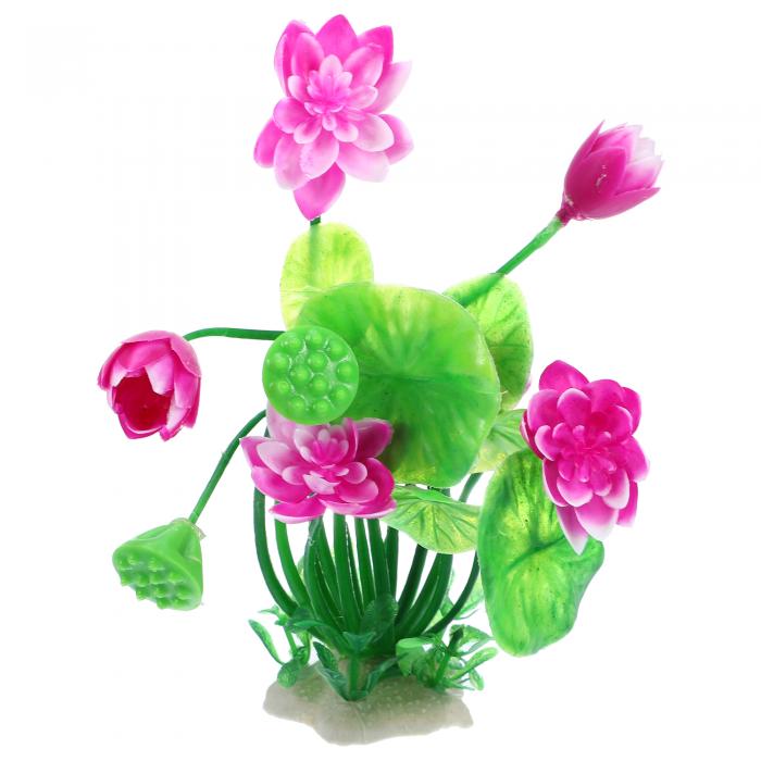 VOCOSTE 水槽のアクアリウムの装飾植物 ミニアクアリウム装飾 PE セラミックス植物 アクアリウム装飾用 21 cm 1個 白、紫