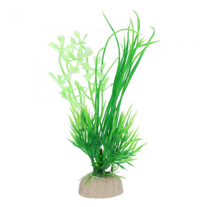 VOCOSTE 水槽のアクアリウムの装飾の植物 ミニアクアリウムの装飾 プラスチック植物 アクアリウムの装飾用 13 cm ホワイト、グリーン 1