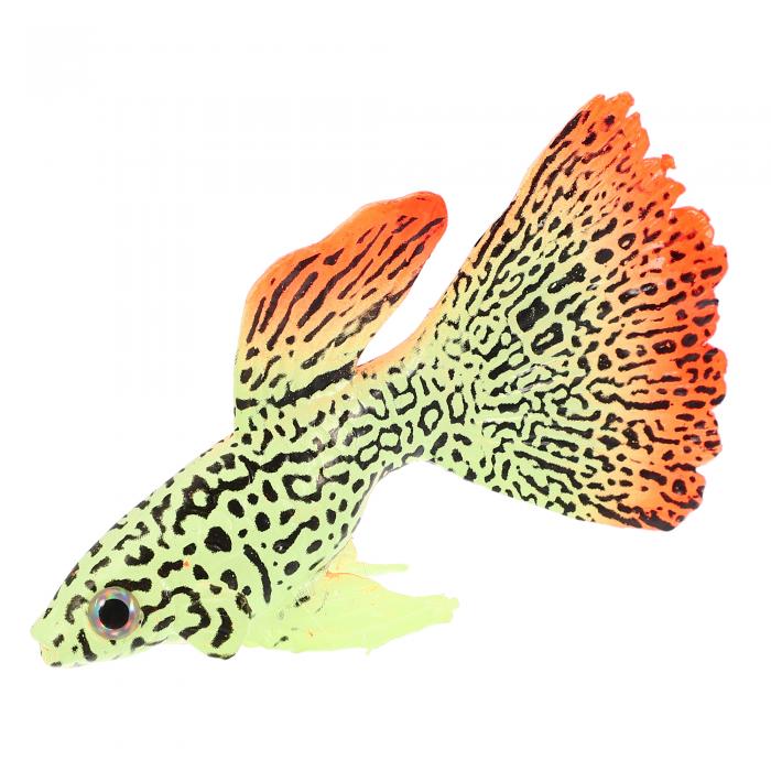 VOCOSTE アクアリウム人工熱帯魚オーナメント グローイング 水槽の飾り シミュレーション動物の装飾 吸盤付き イエロー オレンジ