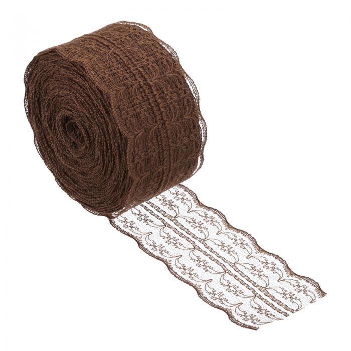 PATIKIL 45 mm幅 22.86 M レーストリムリボン 縫製レース ロール ギフトパッケージ柄ラッピング パーティーホームデコレーションドレスクラフト用 ダークブラウン